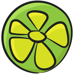 Fototapeta premium Cutted lemon slice in hand drawn style 