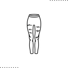skinny jeans vector icon in outline