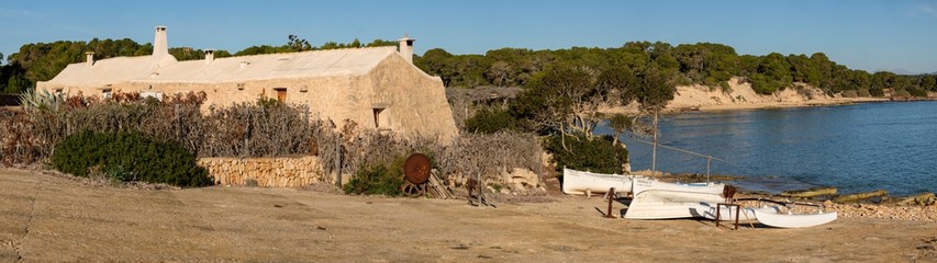 Fototapeta premium Poblado de pescadores de s'Estelella, llucmajor, Mallorca, balearic islands, Spain