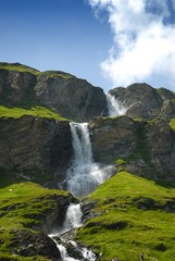 Waterfalls near Mount Grossglockner, Hohe Tauern National Park, Austrian Alps, Austria