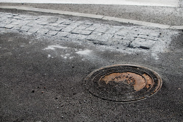 New asphalt on the sidewalk, renovation completed