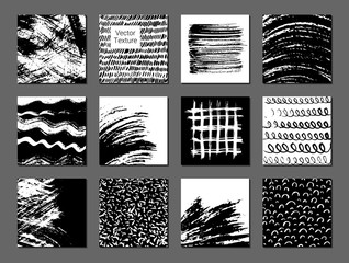 Set of hand drawn textures and lines. Doodle style. Vector grunge modern textured brush stroke, doodle, scribbled. Abstract elements. Collection of modern backgrounds, posters, templates for business