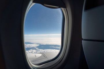 view from the airplane window during flight