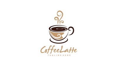 Abstract Coffee Cup Logo - Cafe Icon Design Illustration