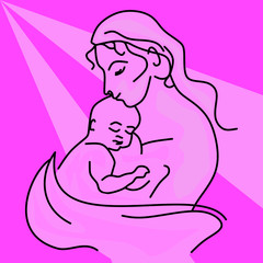 Mother day. Mother holding the baby