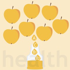 Fototapeta premium vector illustration of vitamin apple juice on colored background