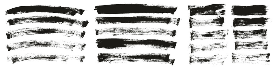 Flat Paint Brush Thin Curved & Long & Short Background High Detail Abstract Vector Background Set 