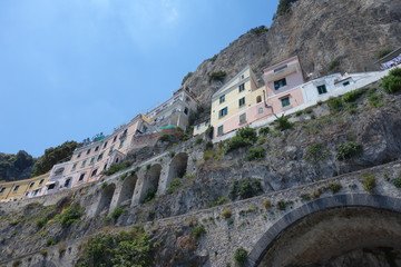 Fototapeta na wymiar Amalfi town on coast in Campania, Italy