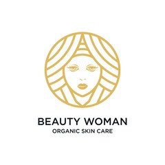 logo inspiration: a beauty woman logo designed using elegant lines