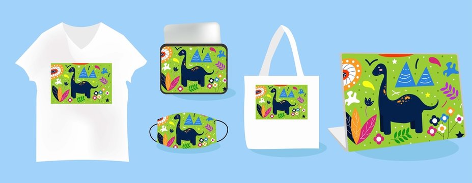 Cute Illustration art Prehistoric an pattern background. can be applied on the watch, totebag. souvenirs, tshirt, stickers, phone cases, pillows, laptop skins, travel mugs, masks, pin buttons