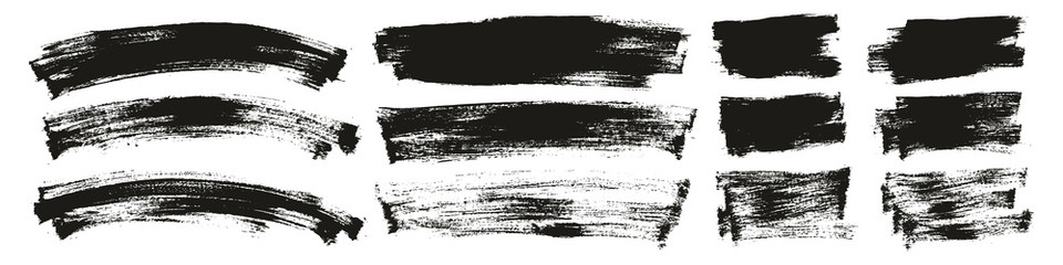 Flat Paint Brush Thin Curved & Long & Short Background High Detail Abstract Vector Background Set 