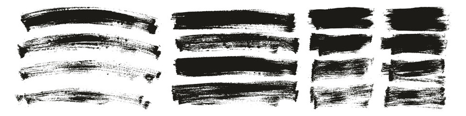 Flat Paint Brush Thin Curved & Long & Short Background High Detail Abstract Vector Background Set 