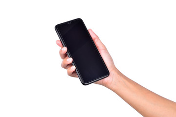 hand holding mobile phone