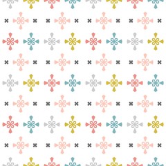 Fototapeta na wymiar Seamless pastel colored pattern made of geometric decor