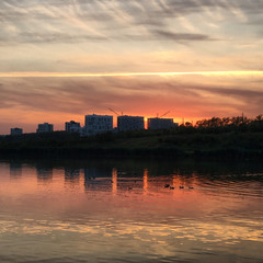 sunset over the city
