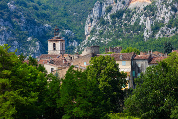 Fototapeta na wymiar Quinson Village, Gorges du Verdon Natural Park, Alpes Haute Provence, France, Europe
