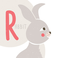 Cute vector alphabet card for play and education. Letter 