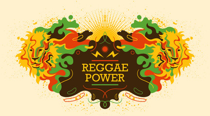 Abstract style reggae banner design. Vector illustration.
