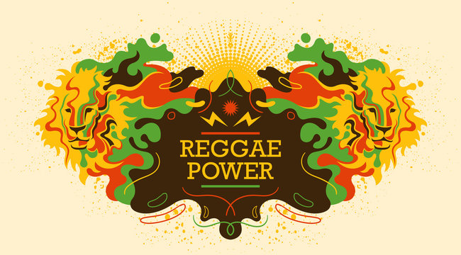 Abstract style reggae banner design. Vector illustration.