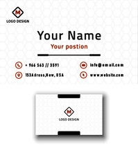 business card white, black ,orange