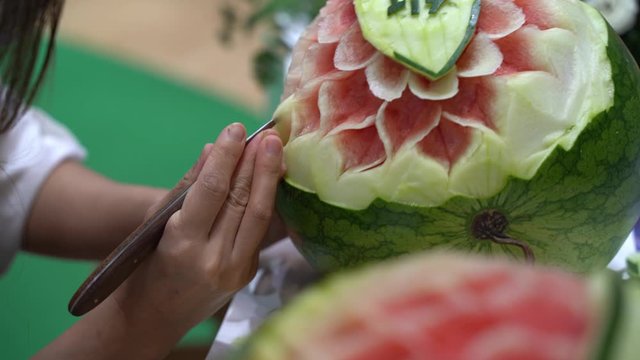 Carved watermelon fruit for the carving