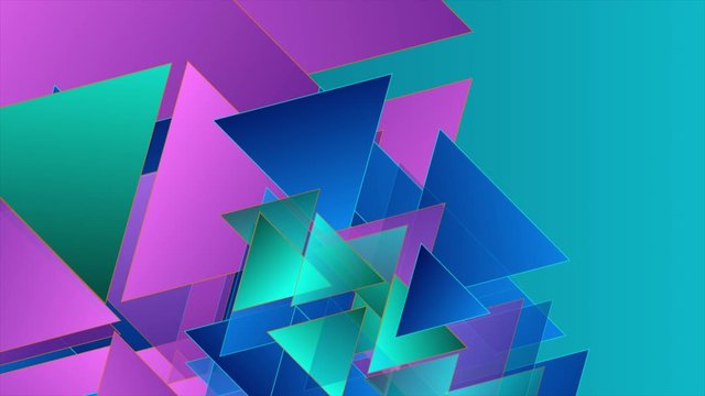 Blue violet abstract tech motion background with glossy triangles