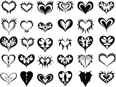 30 Jagged Alternative Heart Logo Illustrations Collection