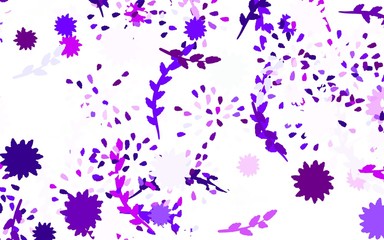 Light Blue, Red vector doodle background with flowers