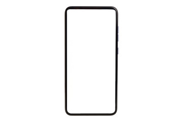blank screen smartphone isolated on white background, front view