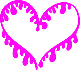 Heart Shape Liquid Coffee Stain Shape with Drips Illustration
