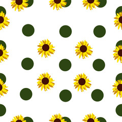 yellow sunflower seamless pattern