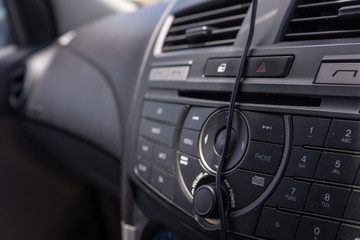 close up of a car steering wheel