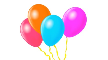 Fiesta cumpleaños, globos de colores. Birthday party, colorful balloons.