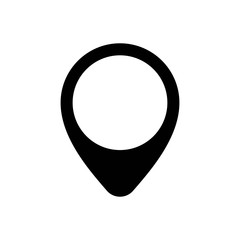 Location pin icon, map label mark black simple rounded