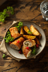 Homemade beef roulades with potato