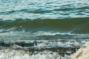 Fototapeta premium small waves of the lake during the day