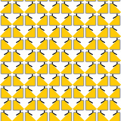 Vector seamless pattern texture background with geometric shapes, colored in yellow, black, grey, white colors.