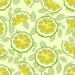 Bergamot seamless vector pattern