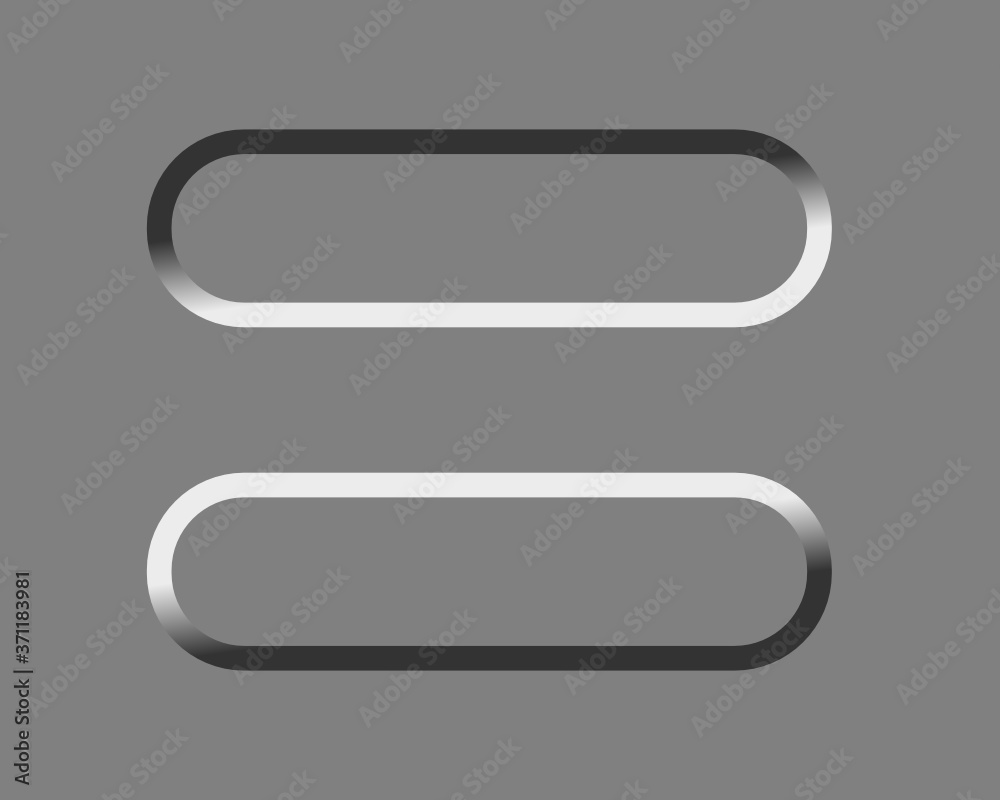 Wall mural vector illustration of two buttons, one is pressed. there is enough space to insert custom text or e