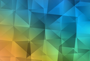 Light Blue, Yellow vector gradient triangles pattern.