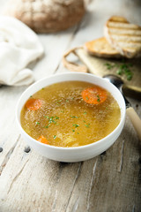 Healthy healing traditional chicken broth