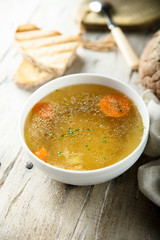 Healthy healing traditional chicken broth