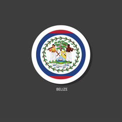 Belize flag Vector circle with flags.