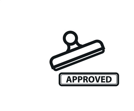 Office stamp logotype. Document validation icon. Flat vector illustration.