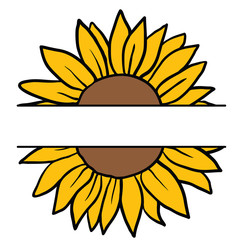Sunflower. Vector image of hand drawn sunflowers isolated on white background at retro style