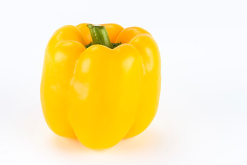 red, yellow bell pepper isolated on white background