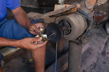 31 May 2010, Yogyakarta, Indonesia: People Work At Gold Handicraft Workshop