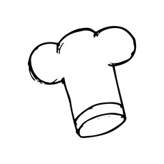Chef hat hand drawn icon vector