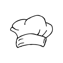 Chef hat hand drawn icon vector