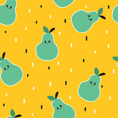 Seamless pattern cute fruits. for fabric print, textile, gift wrapping paper